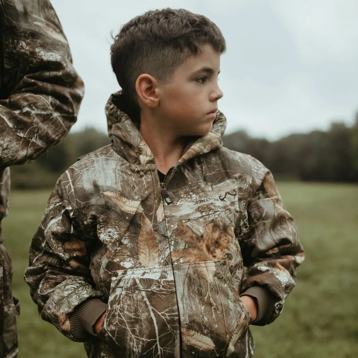 Camo Youth Softstone Duck Hooded Jacket