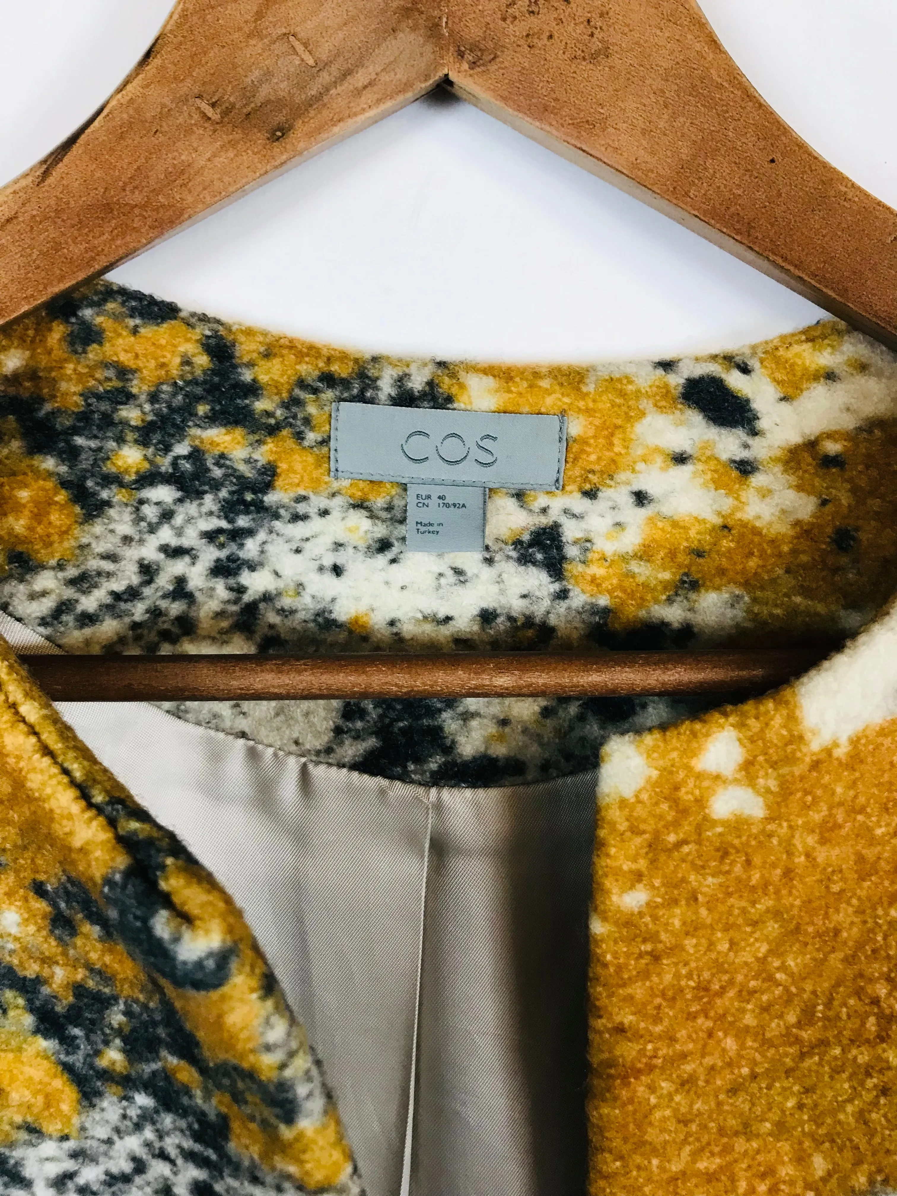 COS Women's Wool Splatter Print Cropped Blazer Jacket | EU40 UK12 | Multicolour