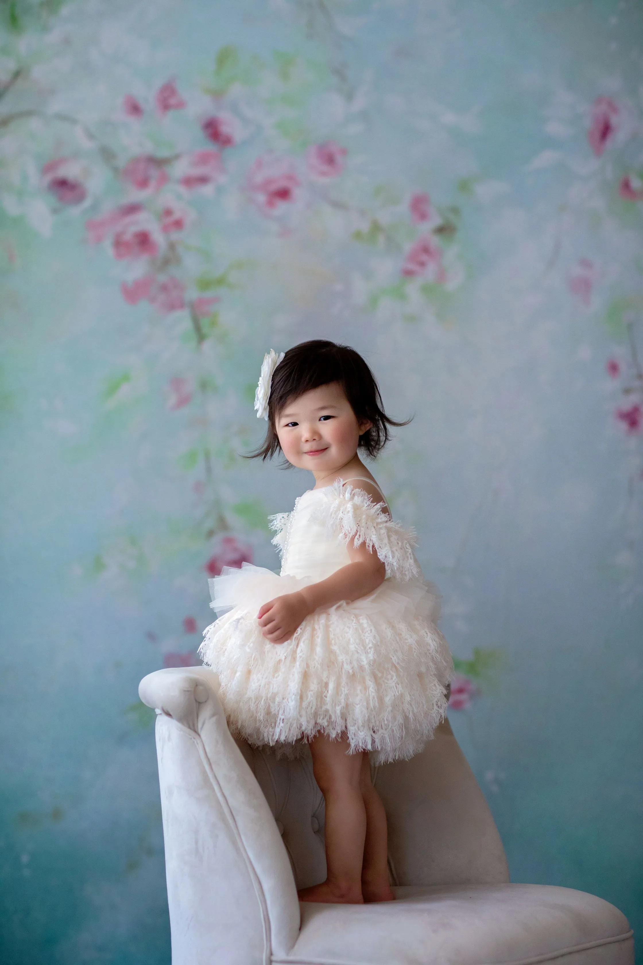 Couture Rental Baby Gown "Alyssa" -  Petal Length Dress  - ( 12 month - 18 month)