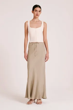 LEA CUPRO SKIRT - OLIVE