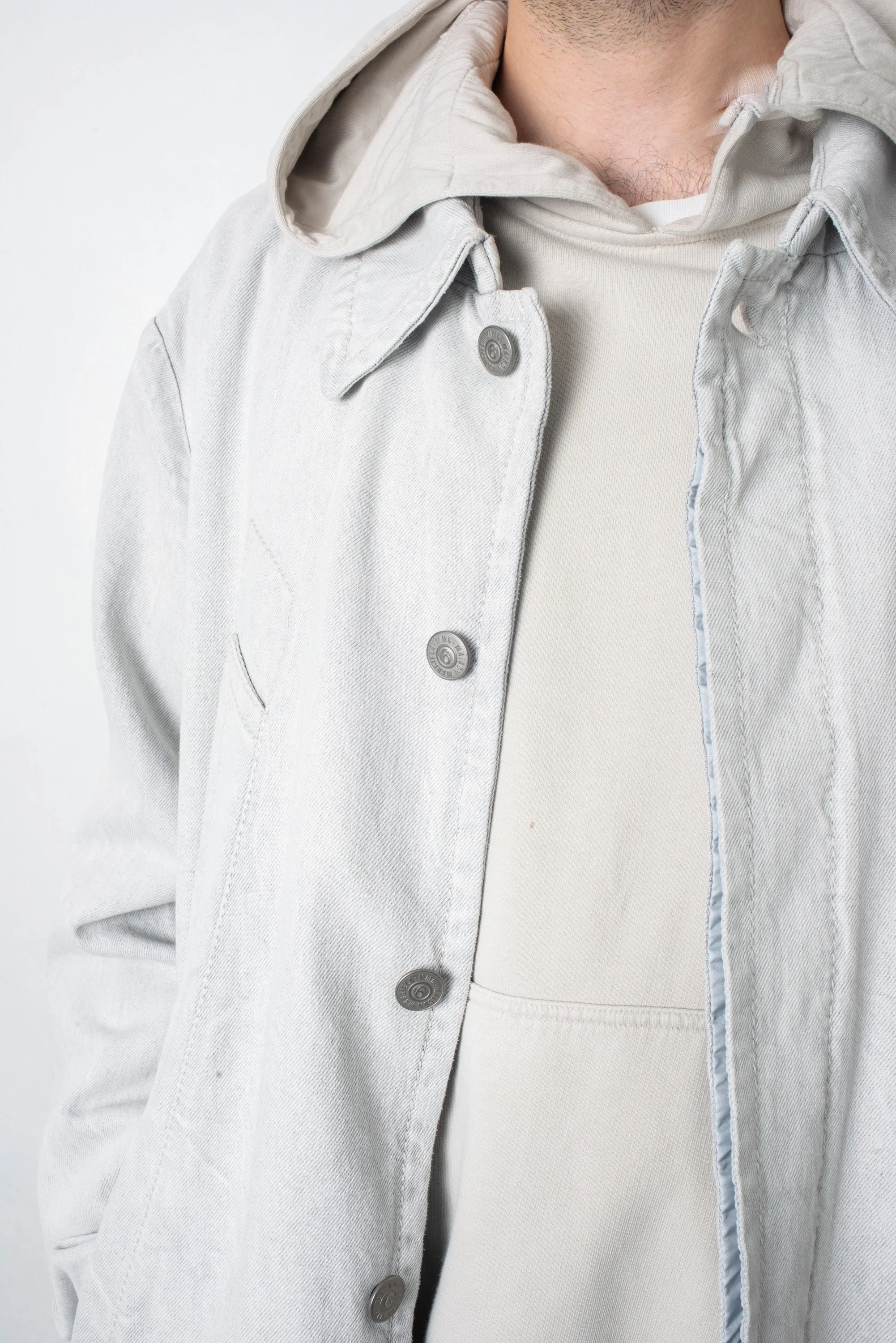 Margiela MM6 bleached denim trench coat