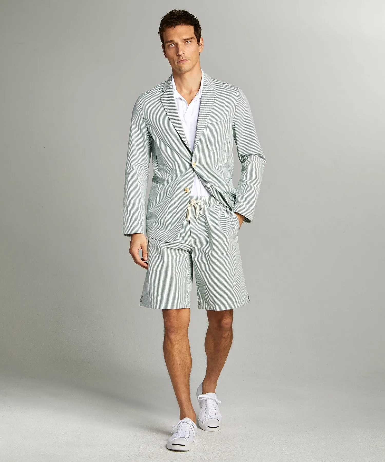 Seersucker Traveler Suit in Green