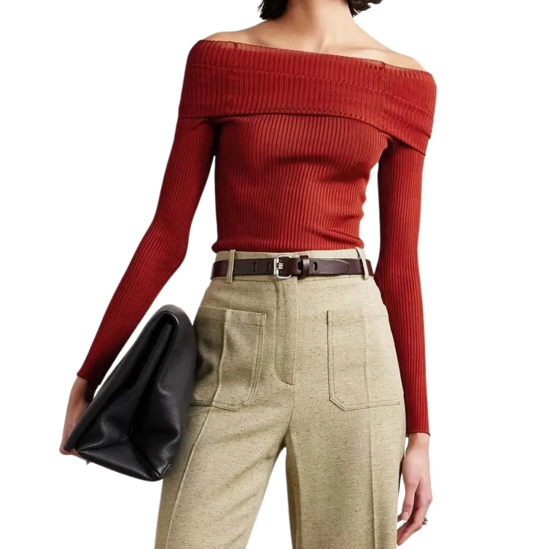 Striped Long Sleeve Knit Top