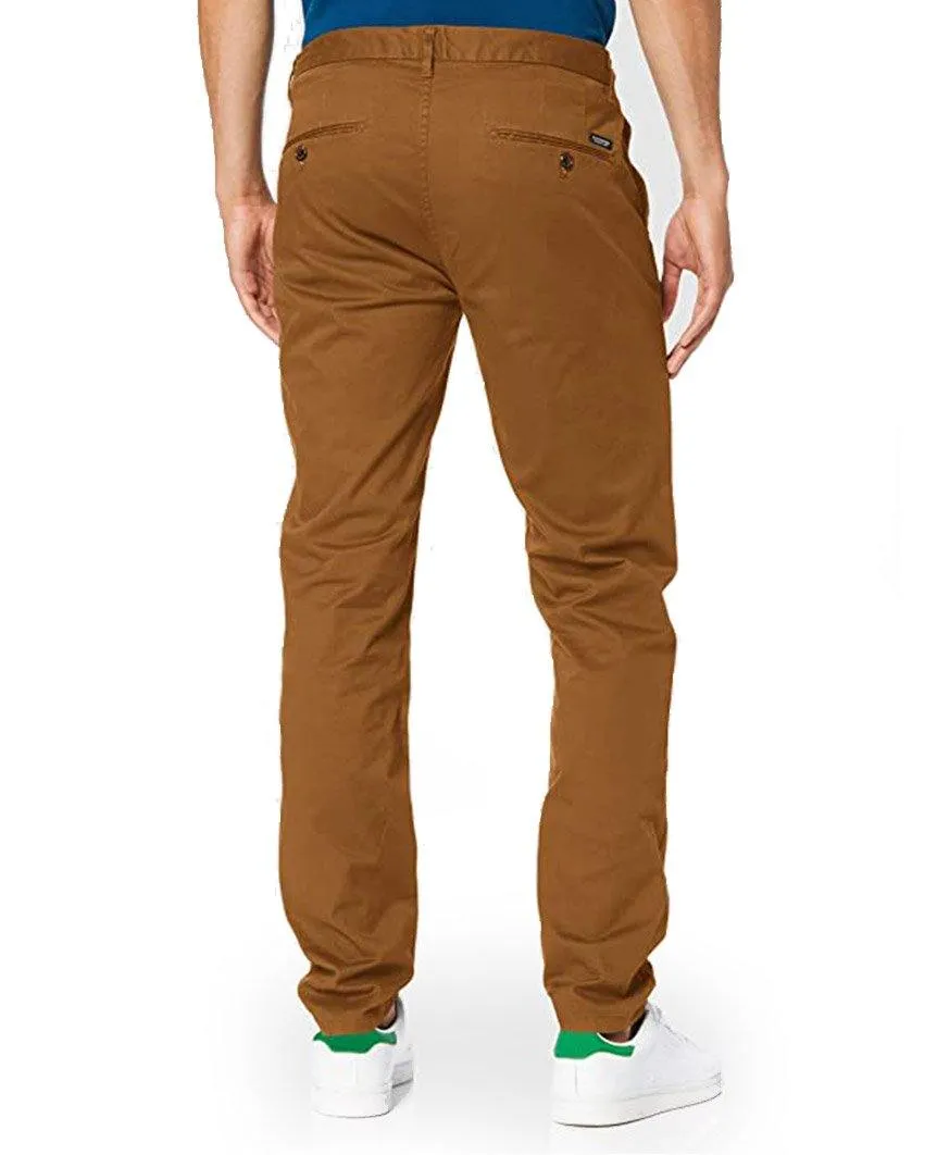 Stuart Stretch Cotton Chinos Regular Slim Fit Braun Walnut