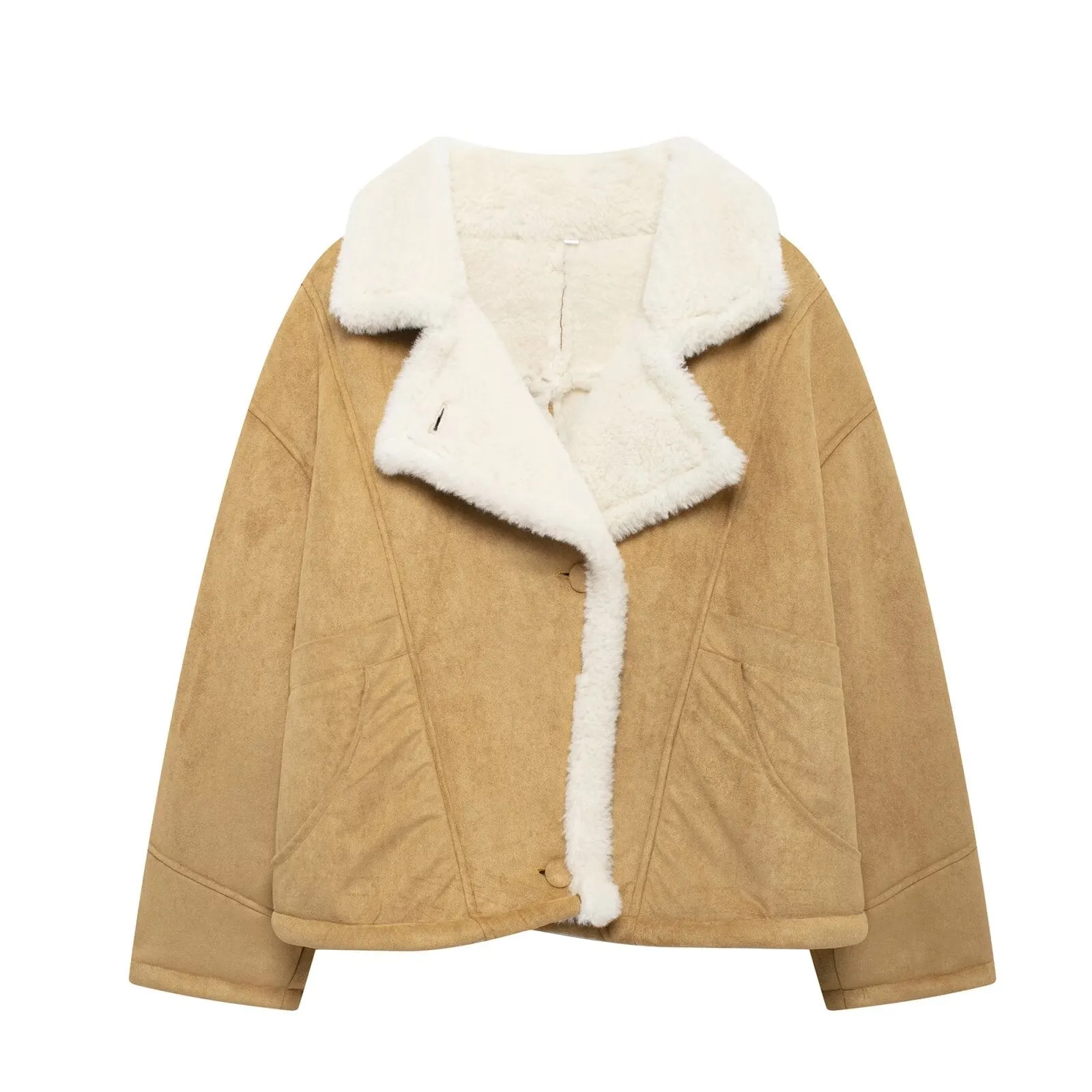 Wenkouban trending fall outfits 2024 Christmas Thanksgiving Autumn and Winter Suede Lambswool Coat Thickened Fur Integrated Short Motorcycle Clothing
